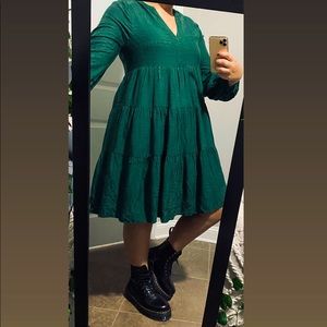 Anthropologie Maeve Green Amber Tunic Dress (M)